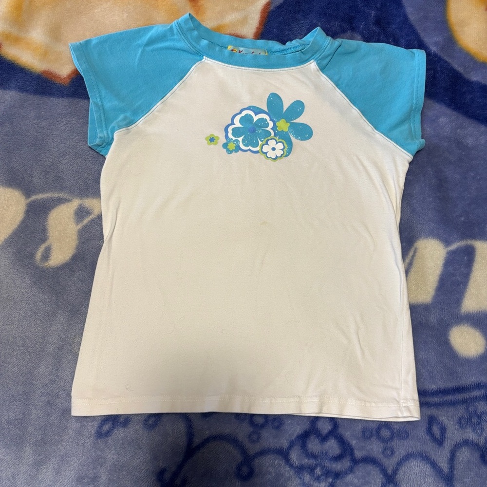 Kanu Surf Blue and White Kids' Floral Tee